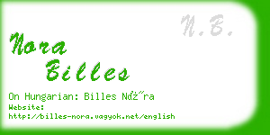 nora billes business card